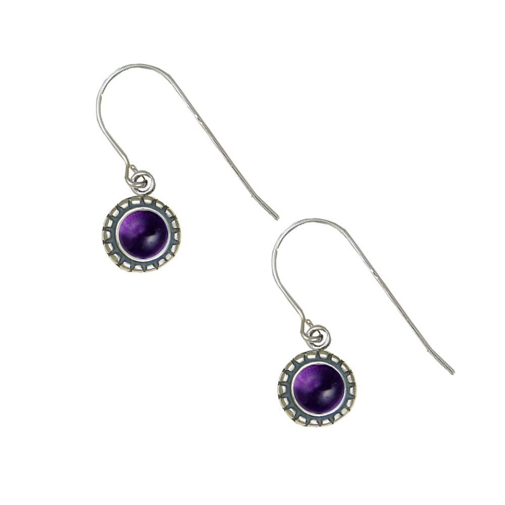 Sterling Silver Little Amethyst Gemstone Drop Dangle Earrings
